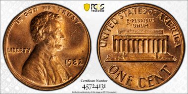 1982 1C Bronze, LD, DDO, FS-101 MS65RD