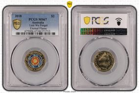 2018 $2 Lest We Forget Eternal Flame Colorized MS67