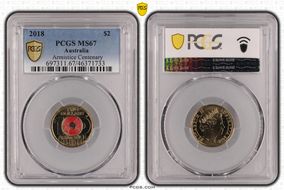 2018 $2 Armistice Centenary Colorized MS67