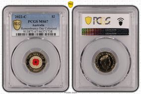 2022-C $2 Remembrance Day Colorized MS67