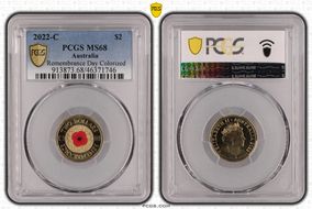 2022-C $2 Remembrance Day Colorized MS68