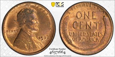 1922-D 1C Weak D MS63RB