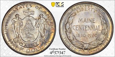 1920 50C Maine MS67