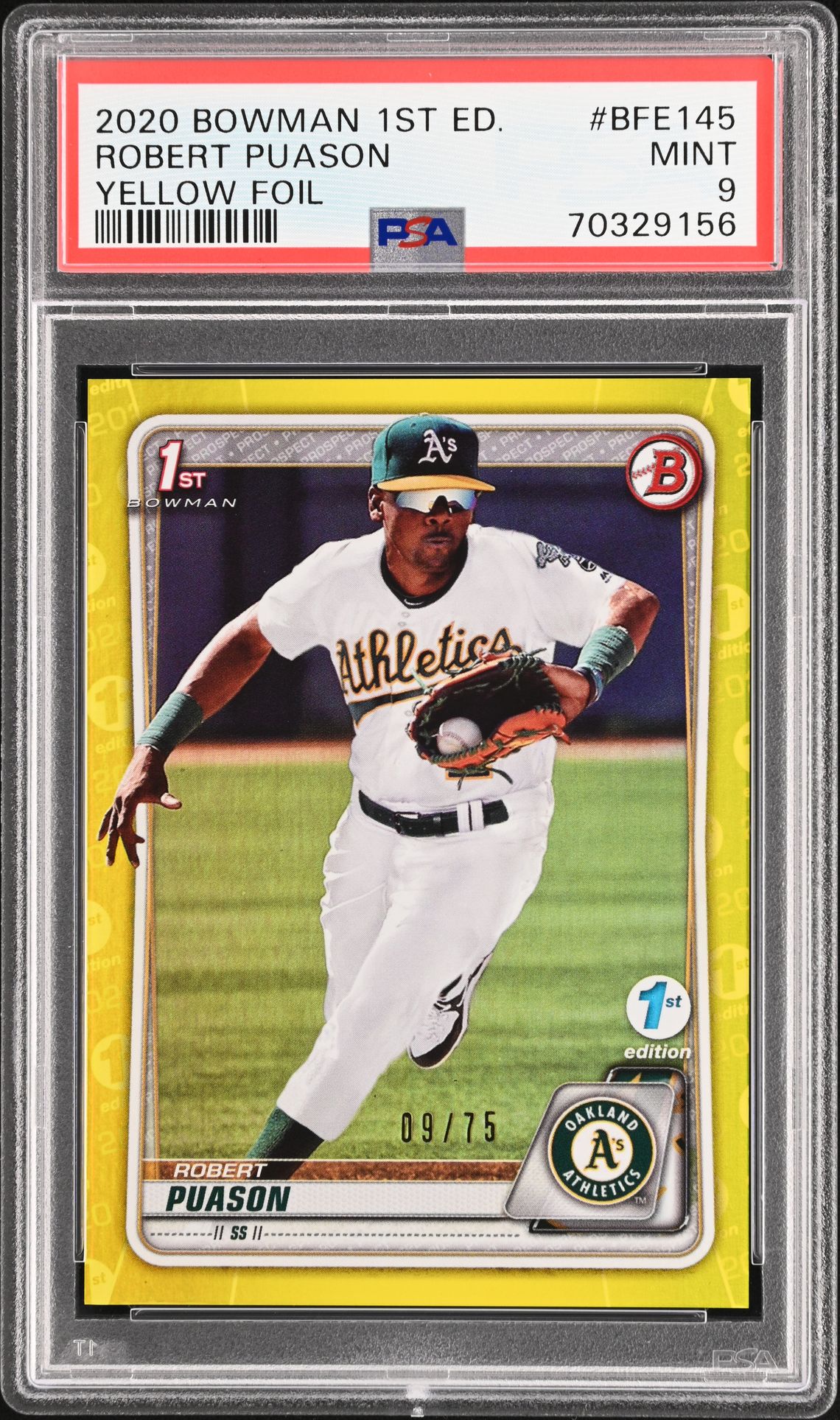 2020 Bowman BOWMAN 1ST EDITION Yellow #BFE145 Robert Puason front