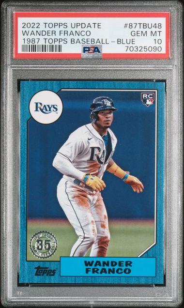 2022 Topps TOPPS UPDATE 1987 TOPPS BASEBALL BLUE #87TBU48 Wander Franco front