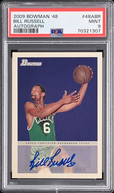 2009 Bowman '48 Autograph #48ABR Bill Russell PSA 9 on Goldin