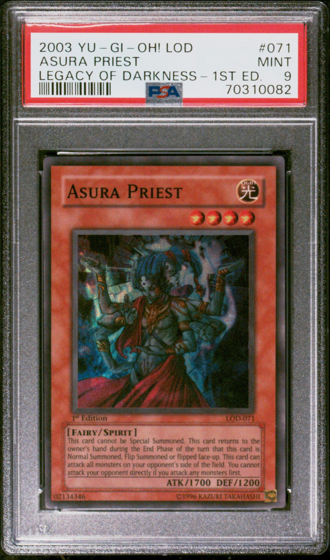 2003 Yu-Gi-Oh! YU-GI-OH! LOD-LEGACY OF DARKNESS 1ST ED. #071 Asura Priest front