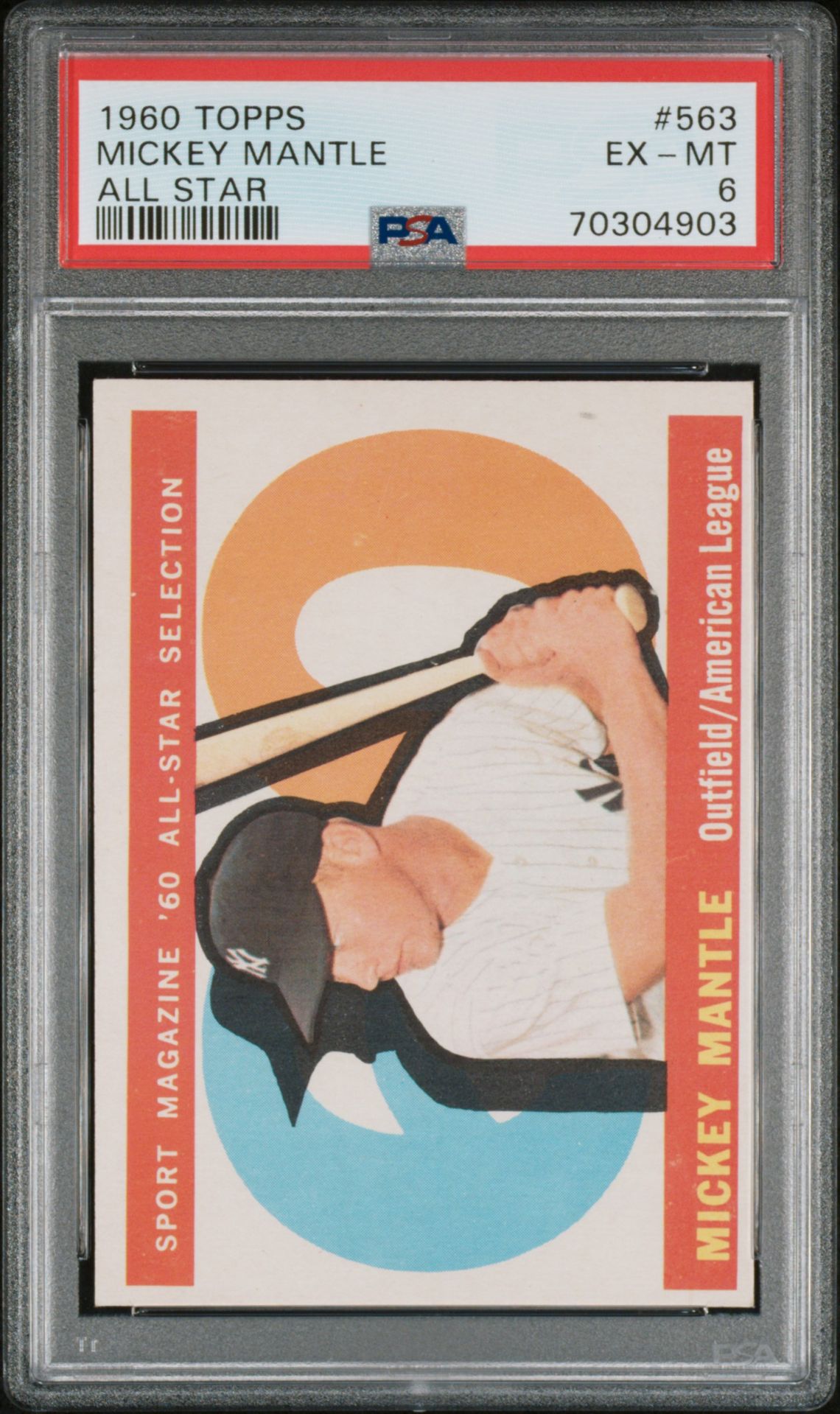 1960 Topps TOPPS ALL STAR #563 Mickey Mantle front