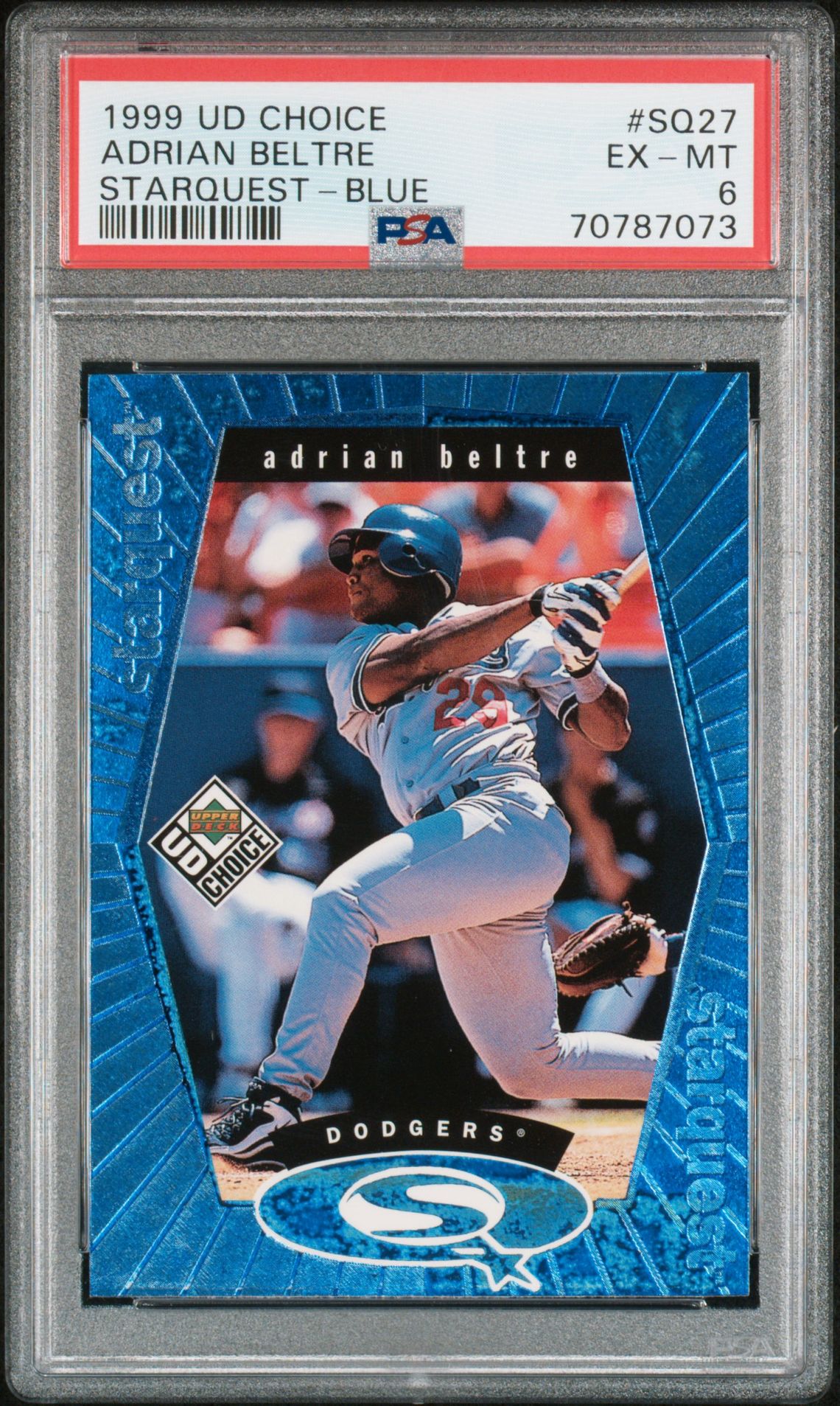1999 Upper Deck UD CHOICE STARQUEST Blue #SQ27 Adrian Beltre front