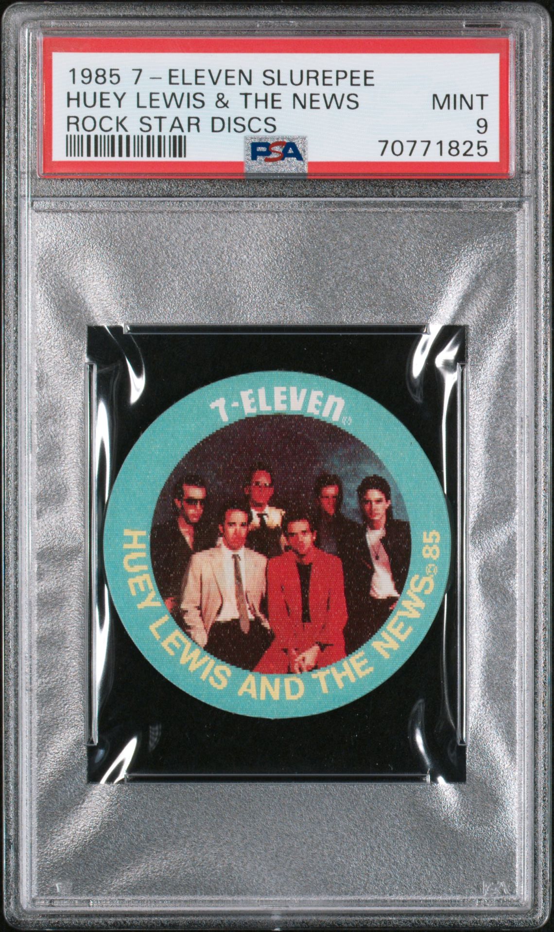 1985 7-ELEVEN SLUREPEE ROCK STAR DISCS ROCK STAR DISCS Huey Lewis & The News front