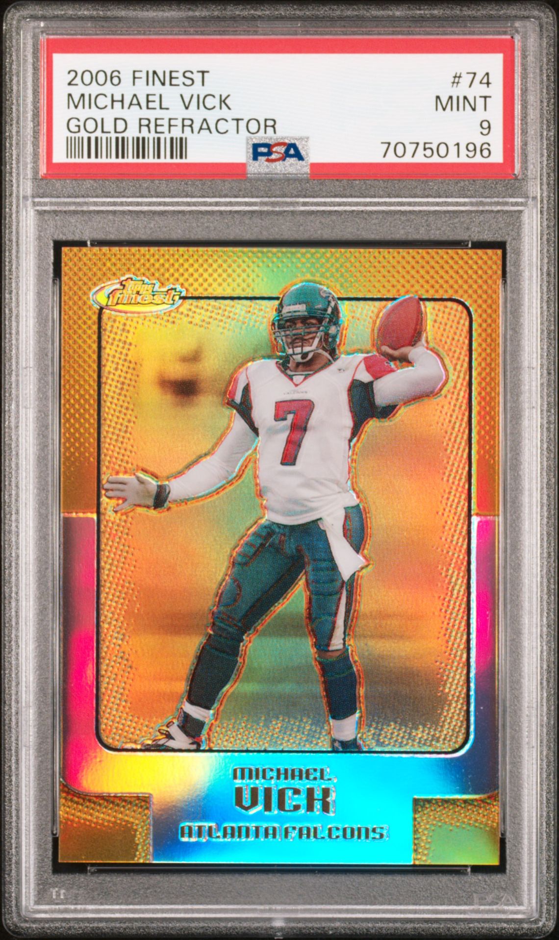 2006 Finest FINEST GOLD REFRACTOR #74 Michael Vick front