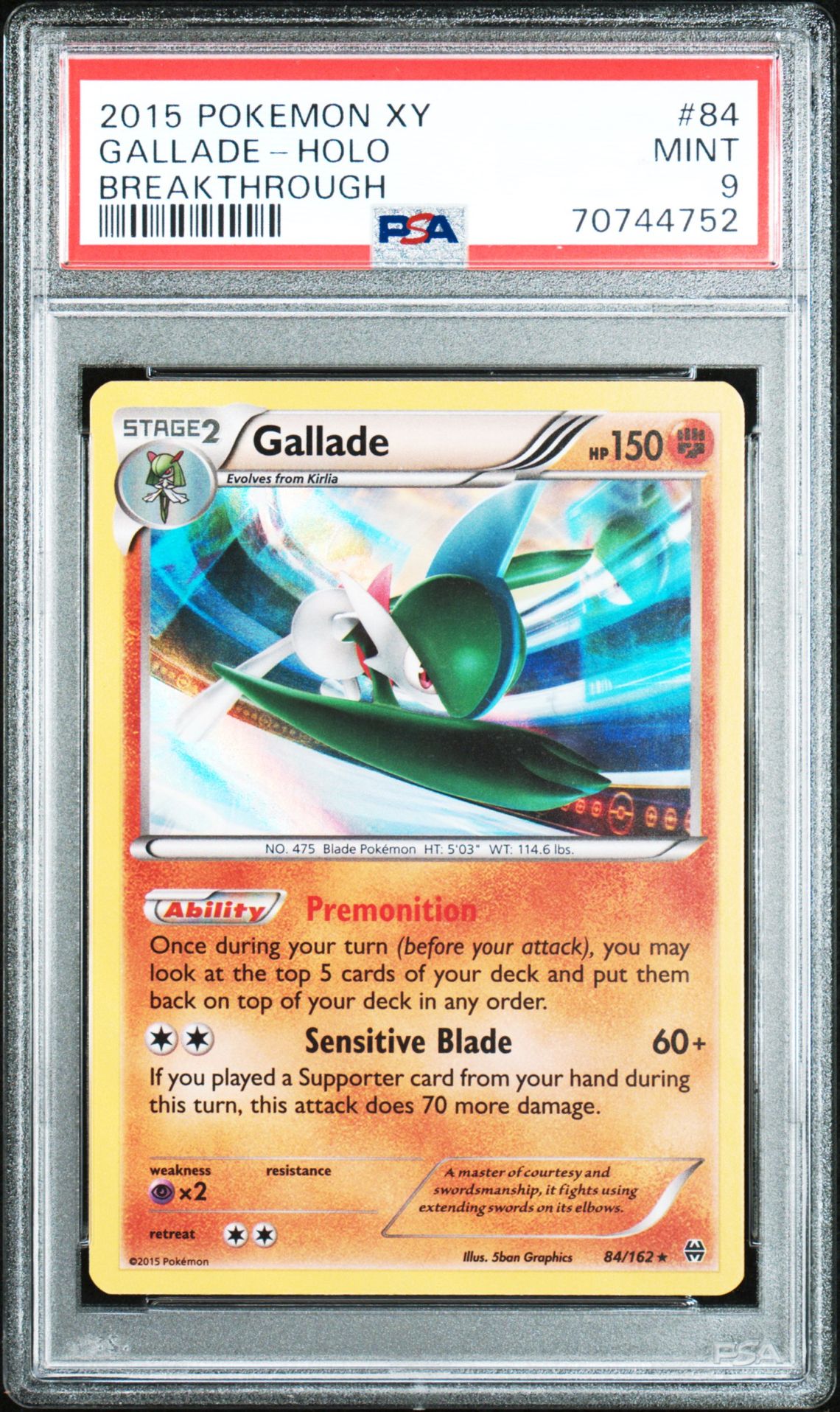 2015 Pokemon POKEMON XY BREAKTHROUGH #84 Gallade-Holo front