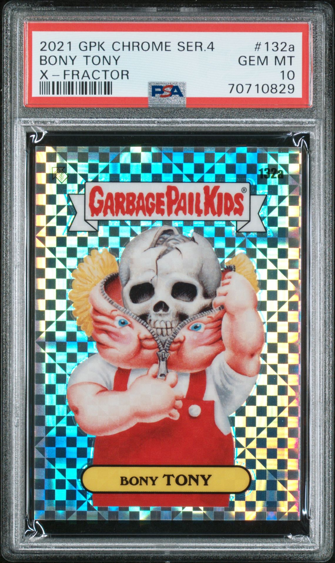2021 Topps GARBAGE PAIL KIDS CHROME X-FRACTOR #132A Bony Tony front