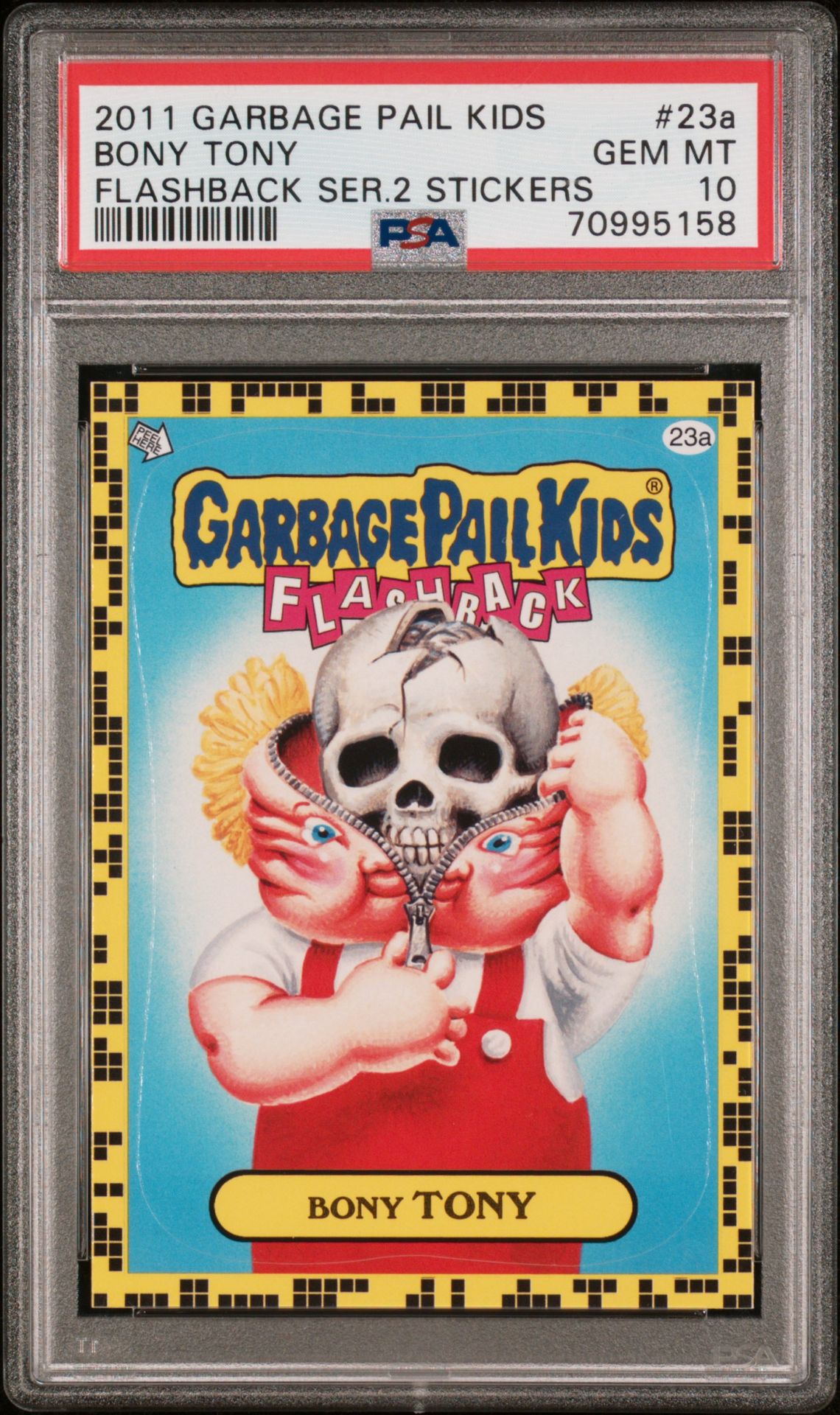 2011 Topps GARBAGE PAIL KIDS FLASHBACK SERIES 2-STICKERS FLSHBK.SER.2 STICKERS-WHITE #23A Bony Tony front