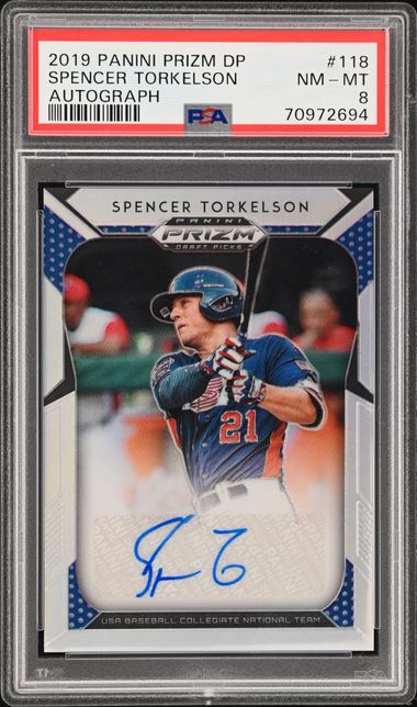 2019 Panini Prizm Draft Picks Autograph Spencer Torkelson #118 (Autograph) Nm-Mt 8 front