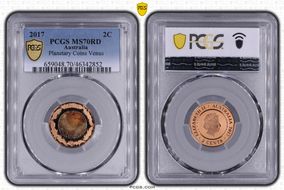 2017 2C Planetary Coins Venus Colorized MS70RD