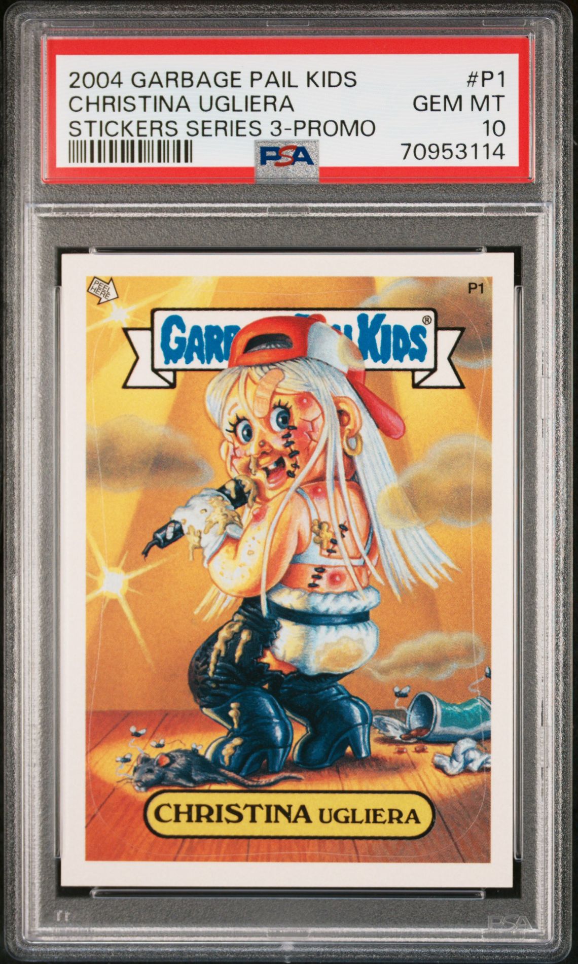 2004 Garbage Pail Kids GARBAGE PAIL KIDS STICKERS SERIES 3 PROMO #P1 Christina Ugliera front
