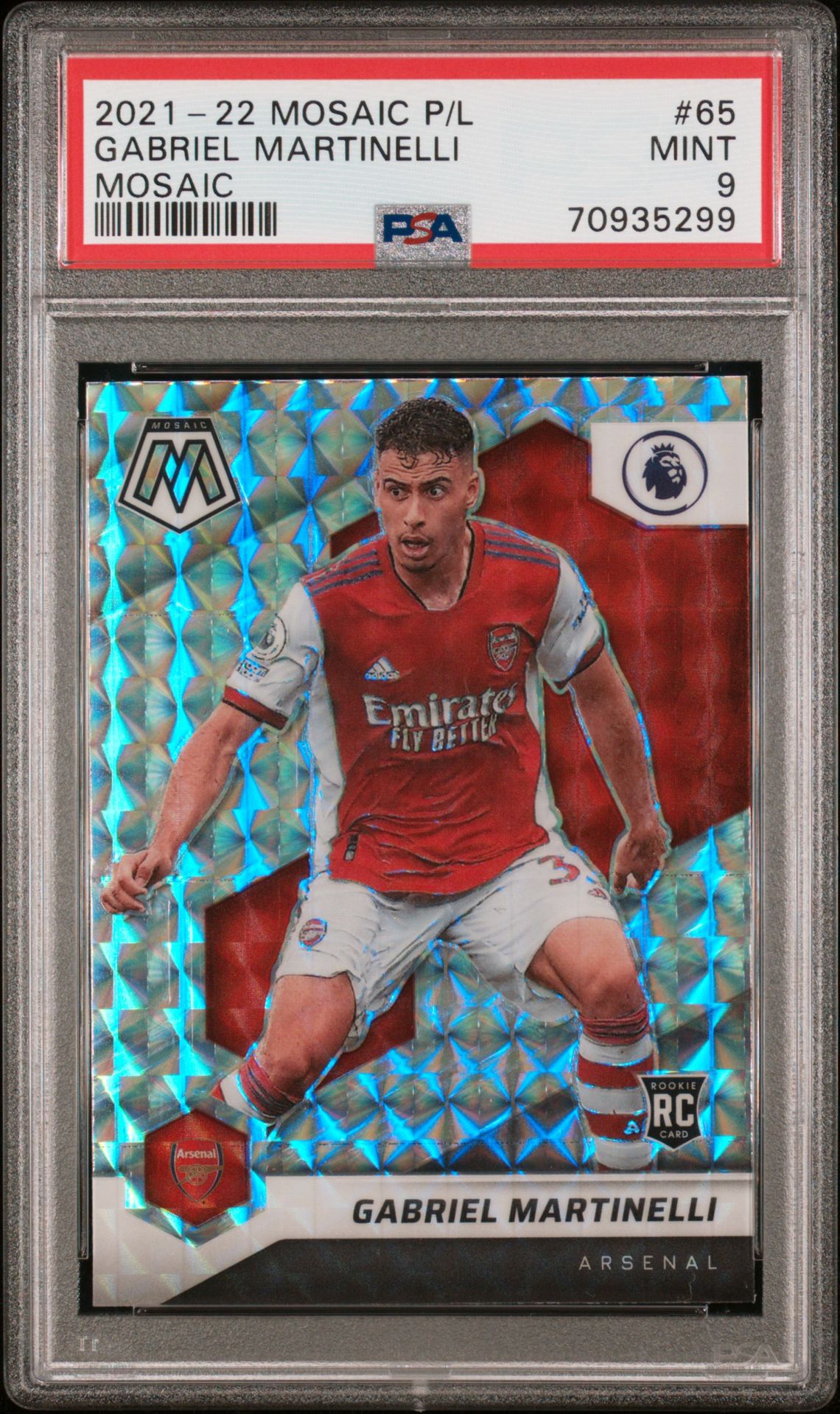 2021 Panini PANINI MOSAIC PREMIER LEAGUE #65 Gabriel Martinelli front