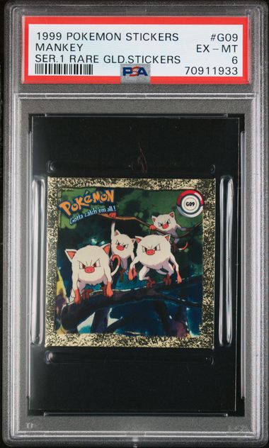 1999 Pokemon Stickers Series 1 Rare Gold Stickers #G09
