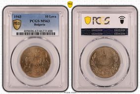 1943 10 Leva KM-40b MS63