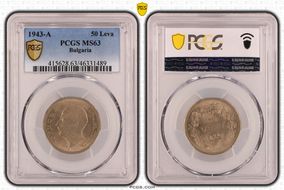 1943-A 50 Leva KM-48a MS63