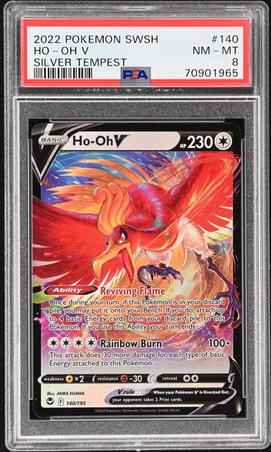 PSA 10 Ho-Oh V #140 Silver Tempest Full Art Pokemon Card GEM MINT