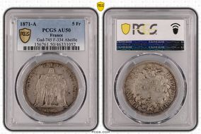 1871-A 5 Fr Gad-745 F-334 Abeille AU50