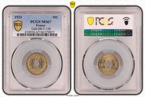 1931 10C Gad-286 F-138 MS67