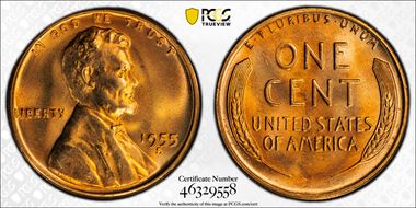 1955-S/S/S 1C RPM, FS-501 MS67+ RD