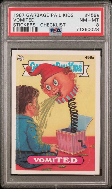 1987 Topps GARBAGE PAIL KIDS STICKERS C/L-DOUBLE LINE #459A Vomited front
