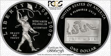 2006-P $1 Franklin-Scientist PR69DCAM