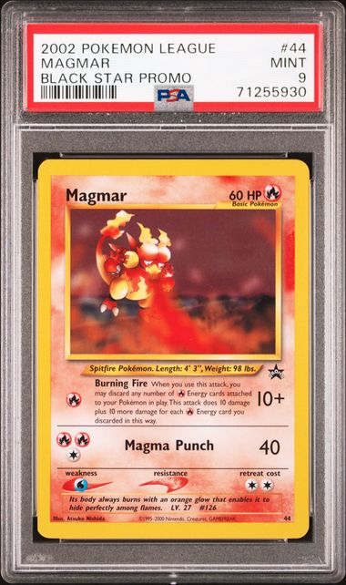 2002 Pokemon League Black Star Promo #44 Magmar - PSA MINT 9 on