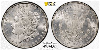 1878 7/8TF $1 VAM 41C, Clashed Obverse Weak 7/4 MS63