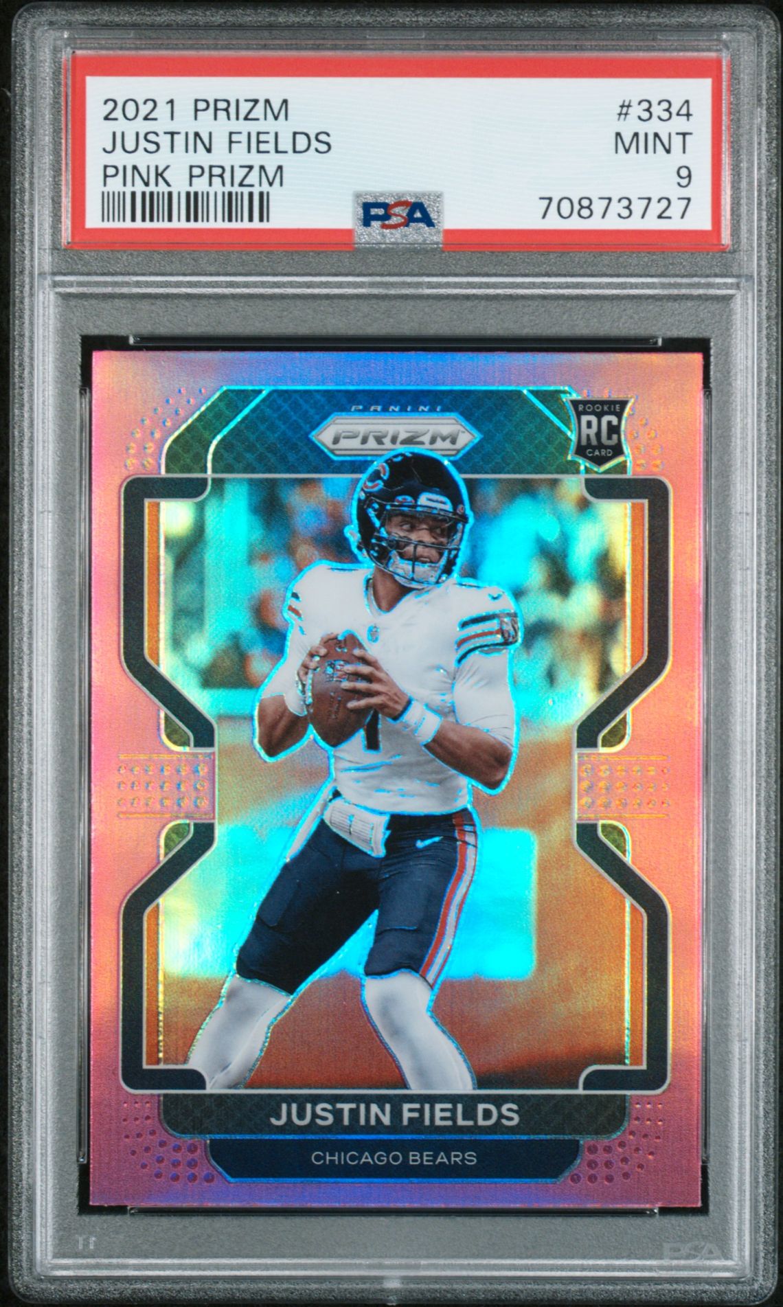 2021 Panini PANINI PRIZM PINK PRIZM #334 Justin Fields front