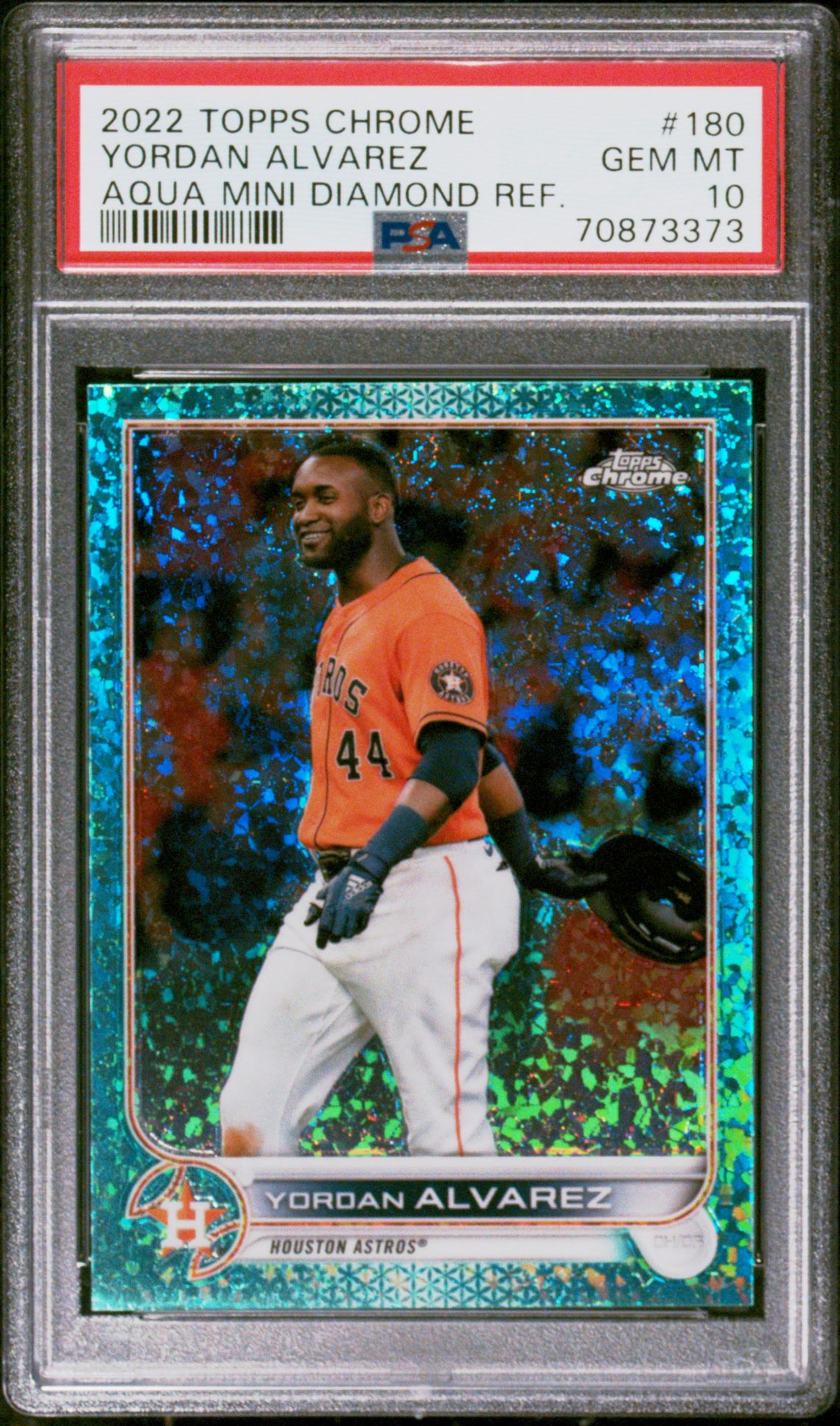 2022 Topps TOPPS CHROME AQUA MINI DIAMOND REF. #180 Yordan Alvarez front