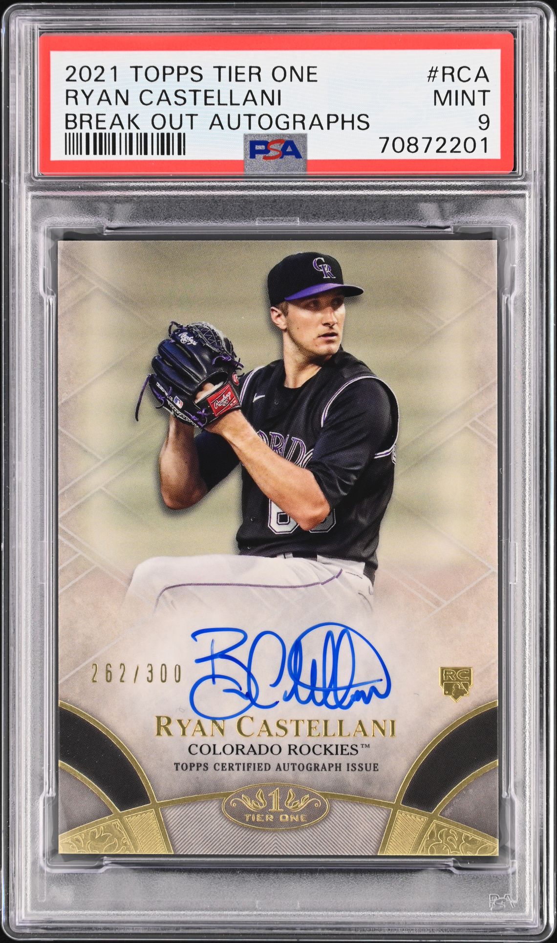 2021 Topps TOPPS TIER ONE BREAK OUT AUTOGRAPHS #RCA Ryan Castellani front