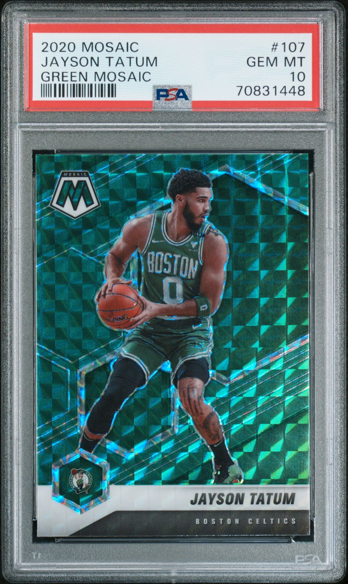 2020 Panini PANINI MOSAIC GREEN MOSAIC #107 Jayson Tatum front