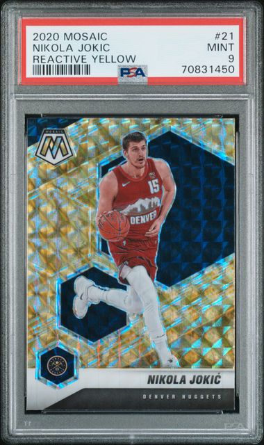 2020 Panini PANINI MOSAIC REACTIVE YELLOW #21 Nikola Jokic front