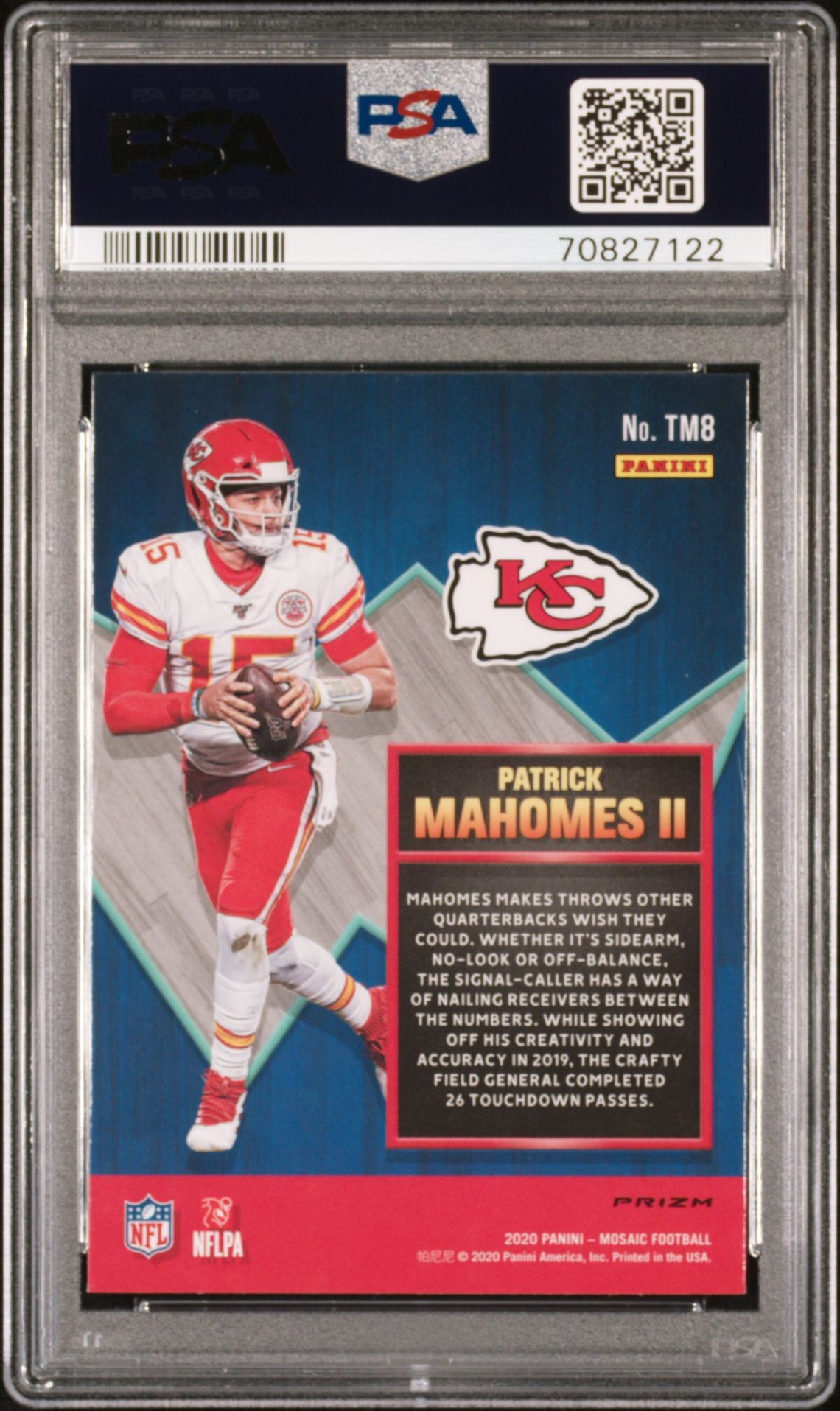 2020 Panini Mosaic Touchdown Masters Patrick Mahomes Ii #Tm8 (Td Masters-Green Mosaic) Mint 9 back