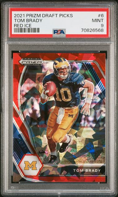 2021 Panini Prizm Draft Picks Red Ice #6 Tom Brady PSA 9 on Goldin  Marketplace