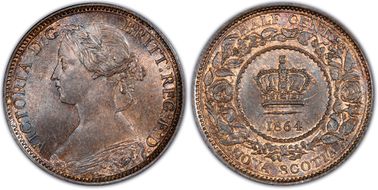 1864 1/2C MS64RB