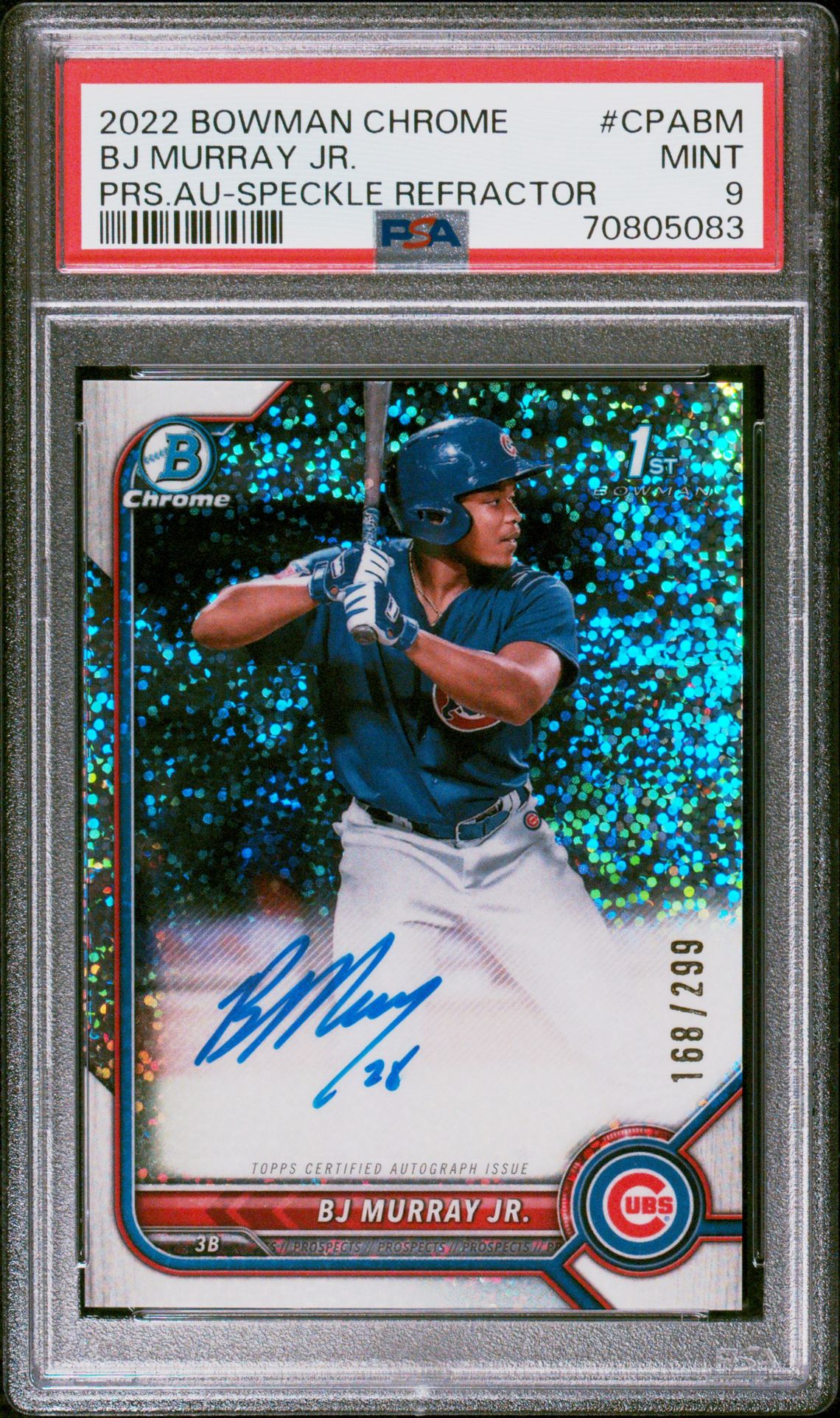 2022 Bowman BOWMAN CHROME PROSPECT AUTOGRAPHS PRS.AU-SPECKLE REFRACTOR #CPABM Bj Murray Jr. front