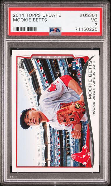 Mookie Betts Rookie Card 2014 Topps Update Red Hot Foil