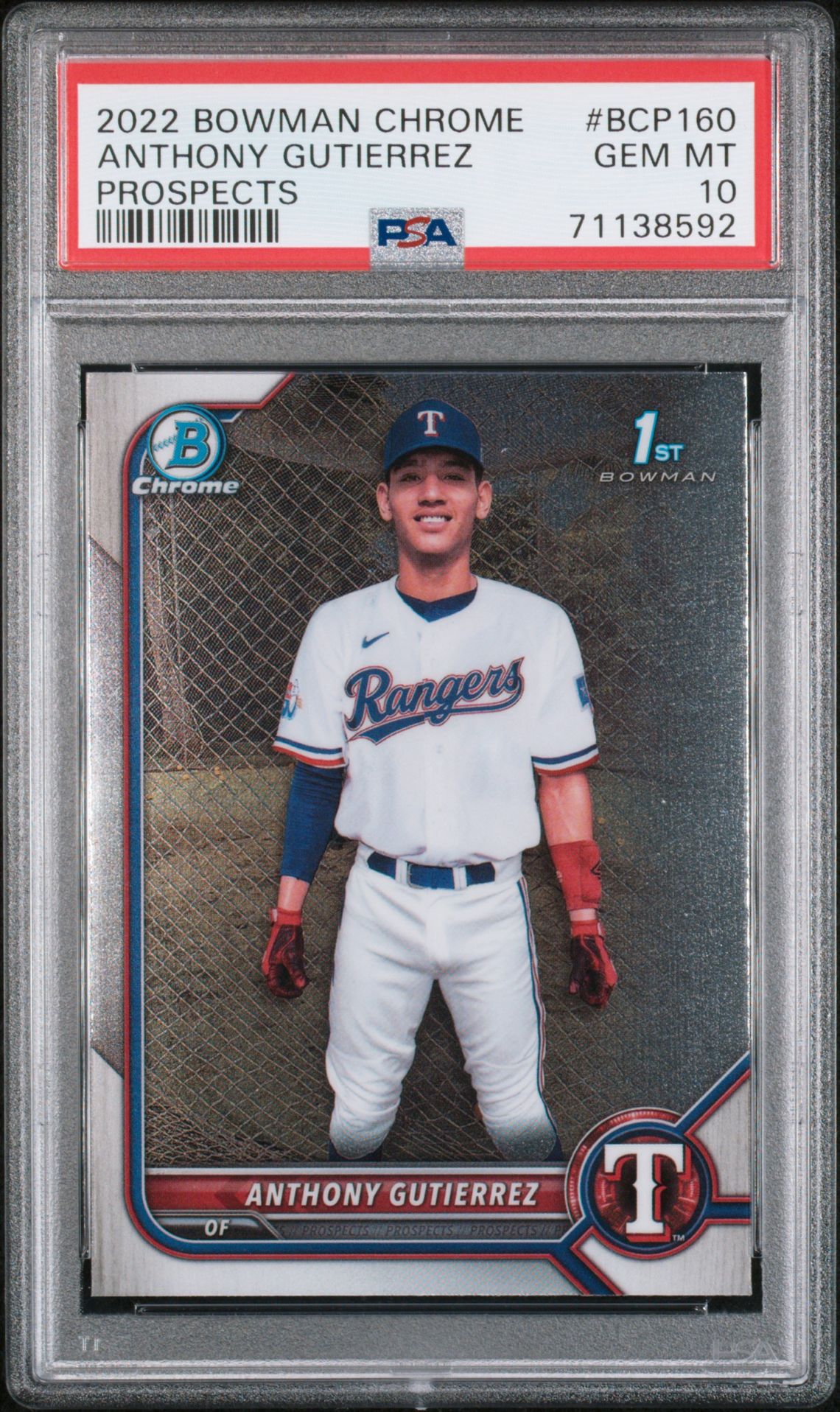 2022 Bowman BOWMAN CHROME PROSPECTS #BCP160 Anthony Gutierrez front