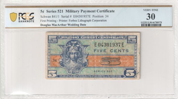 PCGS Certificate Verification Banknote Details For Cert #46788978