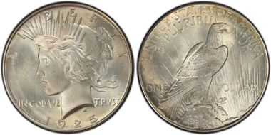 1925 $1 VAM 1T (5), Missing Ray MS65