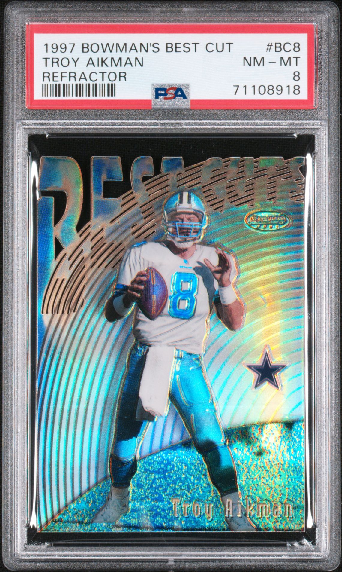 1997 Bowman BOWMAN'S BEST BEST CUT Refractor #BC8 Troy Aikman front