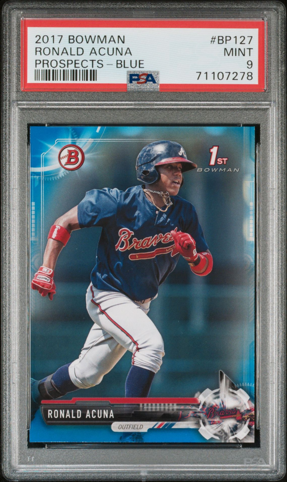 2017 Bowman BOWMAN PROSPECTS BLUE #BP127 Ronald Acuna front