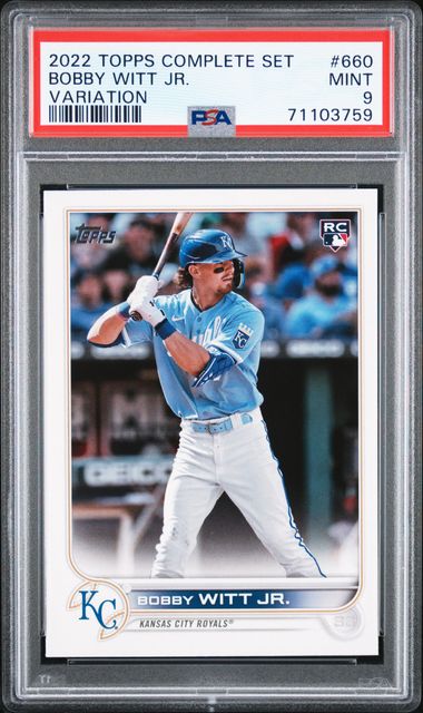 2022 Topps Complete Set Variation #660 Bobby Witt Jr. PSA 9 on