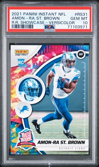 AMON-RA ST. BROWN DETROIT LIONS ROOKIE PSA 10